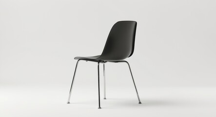 Fototapeta premium Isolated black chair set against a white background. Copy space available. Concept of simplicity and minimalism.