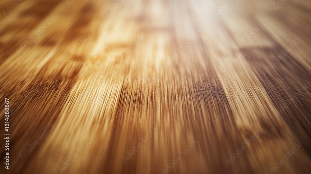 Aufkleber the smooth surface of polished wooden flooring reflects gentle afternoon light, creating a warm, inv