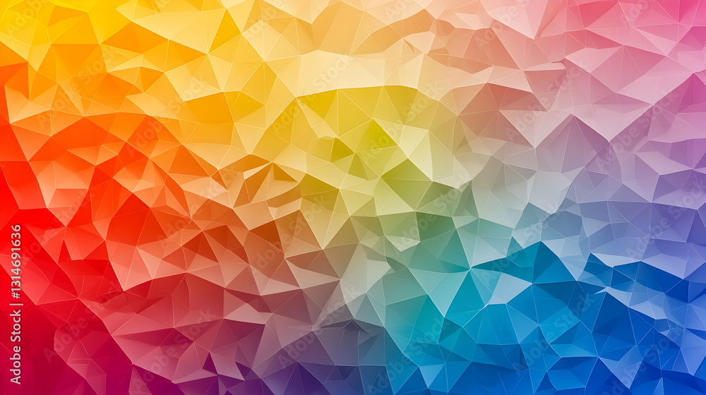 Poster vivid color spectrum polygonal gradient abstract background with iridescent shine and crystal textur