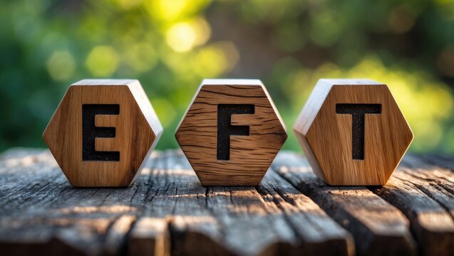 Letters EFT displayed on wooden blocks. Concept of emotion-focused therapy treatment.