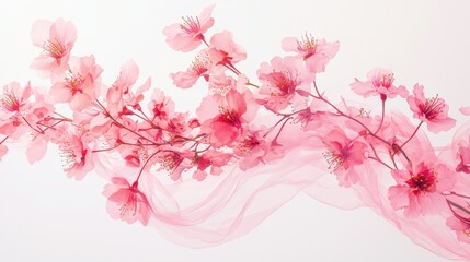 Fototapeta premium Beautiful cherry blossom tree branch with blooming flower.