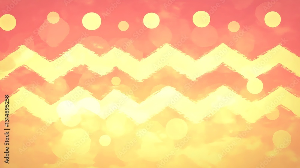 Aufkleber abstract backdrop featuring zigzag motifs and blurred circle elements