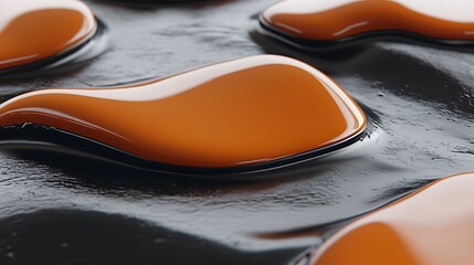 Obraz premium Abstract caramel shapes on undulating surface, modern and minimalist art