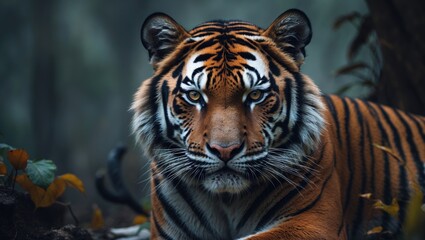 Naklejka premium Fractal Image of a Tiger