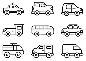 transportation icons set vector