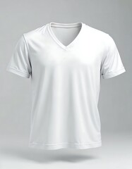 White V-neck T-shirt Mockup Clean Design for Clothing Brands