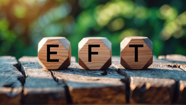 Letters EFT on wooden blocks. Concept of emotion-focused therapy treatment.