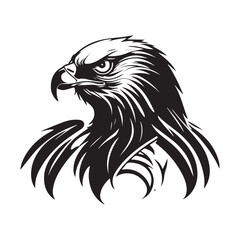 Fototapeta premium Powerful Black and White Eagle Head illustration