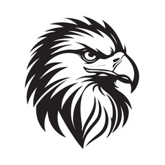 Fototapeta premium Powerful Black and White Eagle Head illustration
