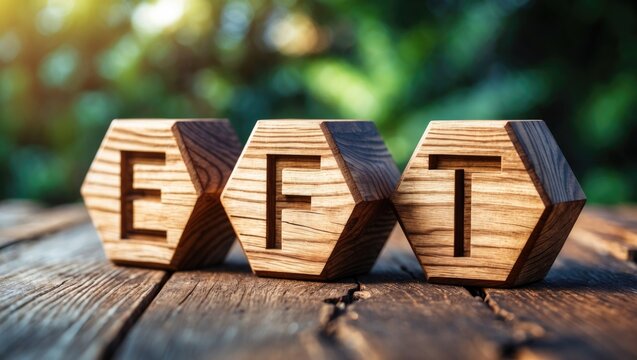Letters EFT displayed on wooden blocks. Concept of emotion-focused therapy treatment.