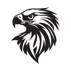 Obraz premium Powerful Black and White Eagle Head illustration