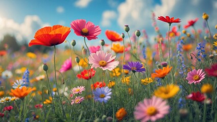 Obraz premium Wildflowers on a sunny day