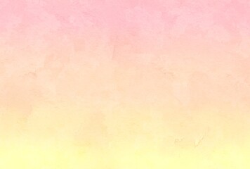 ピンクと黄色のグラデーションの水彩背景　テクスチャ素材