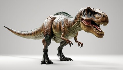 Fototapeta premium Isolated dinosaur set against a white background.