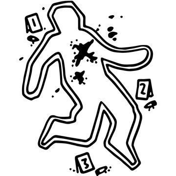 crime scene outline black and white clip art preview