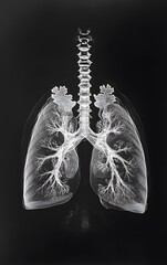 2. X-ray image of a human chest showing lungs and ribs