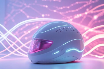 Fototapeta premium Innovative hair growth helmet designed with neurostimulation and gentle light for effective use against hair loss
