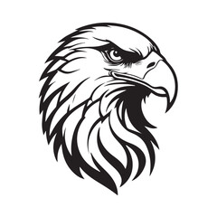 Obraz premium Powerful Black and White Eagle Head illustration