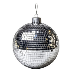 Obraz premium Reflective disco ball with shimmering tiles on transparent background