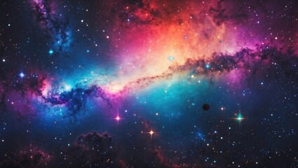 Naklejka premium Background of a galaxy displayed in multiple colors.