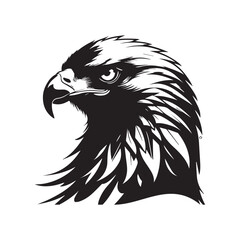 Obraz premium Powerful Black and White Eagle Head illustration