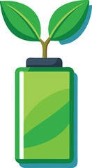 Green Sprout in the Battery vector artwork illustration 