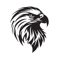 Obraz premium Powerful Black and White Eagle Head illustration