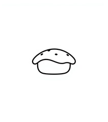 Line Art Cupcake Illustration Simple Bakery Dessert Icon