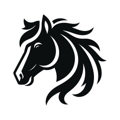 Minimalist Horse Head Vector Art