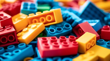 Obraz premium Colorful Plastic Building Blocks for Kids