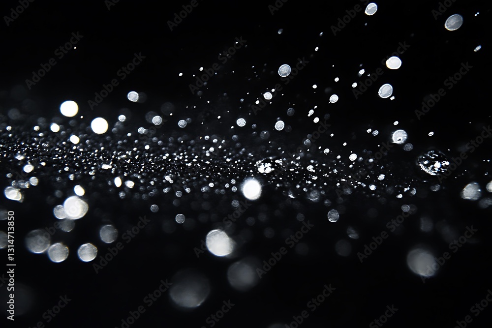 Poster abstract bokeh lights on black background.
