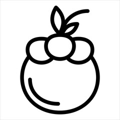 mangosteen line icon vector illustration isolated on white background