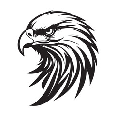 Obraz premium Powerful Black and White Eagle Head illustration
