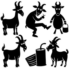 set of deer silhouettes