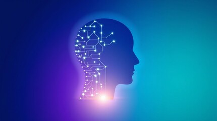 Artificial Intelligence & the Future – A Digital Image of a Glowing Electronic Mind