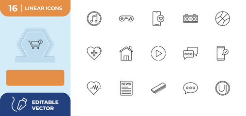 outline icons set - concept. , and