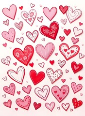 Colorful Hearts Illustrations for Love Themes