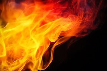 Fototapeta premium Abstract fiery orange and red smoke on black background.