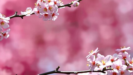 Obraz premium Cherry blossom, Pink sakura flowers with nice background color