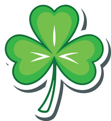 Fototapeta premium St Patrick Day sticker with clover leaf vector illustration