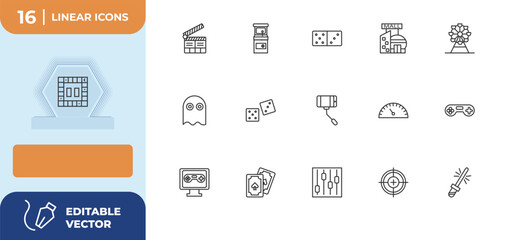 outline icons set - concept. , and