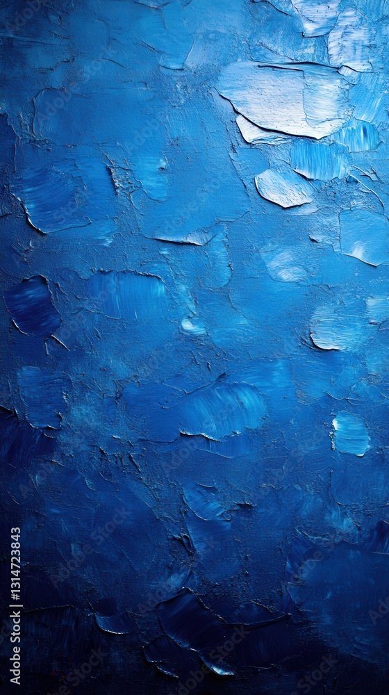 Poster captivating texture of deep blue oil paint strokes on canvas creating a serene and artistic backdrop
