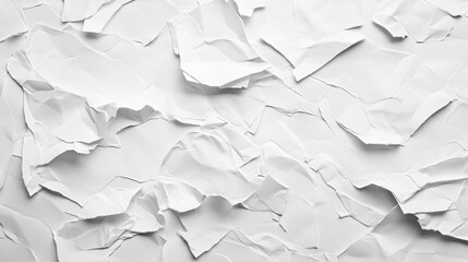 White Crumpled Paper Texture Background