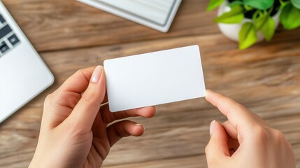 Obraz premium Blank white card symbolizing future content. 