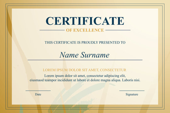 Beige Achievement Certificate Template