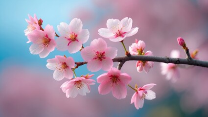 Naklejka premium Sakura pink blossom in Chiang Mai