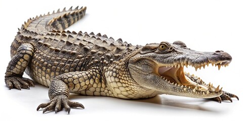 Obraz premium saltwater crocodile isolated on white background