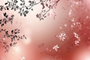 Elegant floral background with soft hues and delicate leaves, creating serene atmosphere. Perfect for invitations, wallpapers, or artistic projects