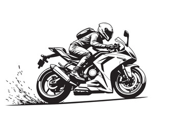 Obraz premium Bike Silhouette, Motorcycle Rider, Motorbike Vector, Biker Silhouette, Stock Vector, Motorcycle Illustration, Riding a Bike, Big Bike Art, Vintage Motorcycle, Biker Clipart, Biker Graphic, Chopper Bik