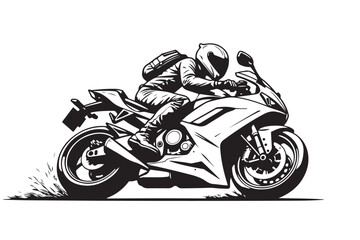 Fototapeta premium Bike Silhouette, Motorcycle Rider, Motorbike Vector, Biker Silhouette, Stock Vector, Motorcycle Illustration, Riding a Bike, Big Bike Art, Vintage Motorcycle, Biker Clipart, Biker Graphic, Chopper Bik